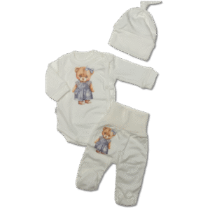 LE BEBE 3 daļu komplekts mazuļiem Lācenīte, balts