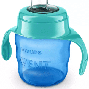 Philips Avent Easy Sip mācību krūzīte ar rokturiem, 6M+, 200ml, silikona snīpis, zaļa, SCF551/05