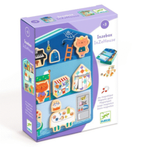 DJECO Koka magnēti metālā kārbā – Māja, DJ03089
