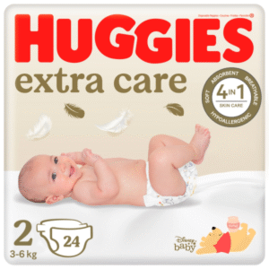 Huggies Extra Care 2 autiņbiksītes jaunpiedzimušiem 3-6kg 24gb