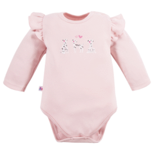 EEVI Bodijs ar garām piedurknēm DOGS, light pink - Image 1