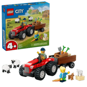 LEGO City Sarkans lauku traktors ar piekabi un aitām 60461