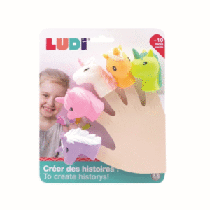 LUDI Attīstošā rotaļlieta mazuļiem - pirkstu lelles, Unicorns - Image 1