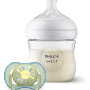 Philips Avent Natural Response dāvanu komplekts - barošanas pudelīte125 ml, jaundzimušā knupītis, 0m+ un māneklītis Ultra Air 0-6mēn.