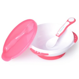 Kidsme bļoda ar piesūcekni, vāciņu un termokarotīti, Lavender, no 9mēn., 9832LA - Image 1