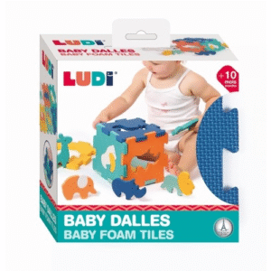 LUDI Mini grīdas putu puzle Mazie dzīvnieki, 6 gab., Zaļa/Oranža/Zila,300092 - Image 1