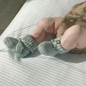 Lodger Slipper Knit kokvilnas čībiņas, Silk, 0-6 m, SLK109_0-6 - Image 1