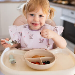 Baby Ono silikona bļodiņa ar piesūcekni, vāku un 3 nodalījumiem, bēša, 1661/03 - Image 2