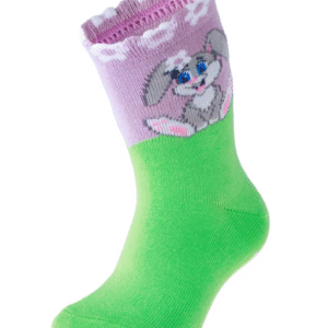 Neslīdošas meiteņu zeķes ar dizainu Friends, green/lilac - Image 1