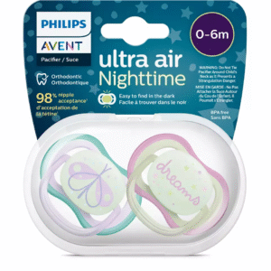 Jaunums! Philips Avent Ultra Air Nighttime knupītis, 0-6 mēn., meitenēm, (2 gab), SCF376/19 - Image 2