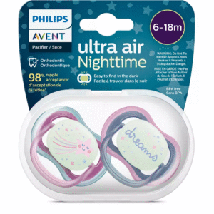 Jaunums! Philips Avent Ultra Air Nighttime knupītis, 6-18 mēn., meitenēm, (2 gab), SCF376/14 - Image 2