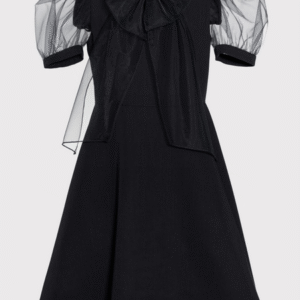 SLY Melna meiteņu kleita ar tilla piedurknēm