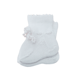Adītas vilnas zeķītes mazuļiem 0+mēn., balta