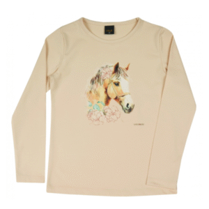 ATUT meiteņu tops ar garām piedurknēm Love Horses - Image 1