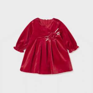 MAYORAL Sarkana samta kleitiņa ar garām piedurknēm - Image 1