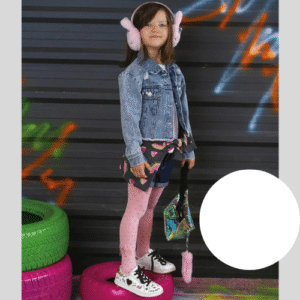 NUSIA JUNIOR Bambusa viskozes zeķubikses ar dekoru meitenēm - Image 1