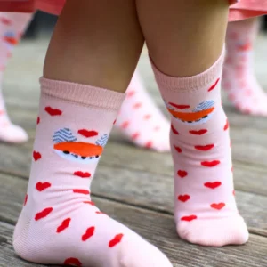 TUTAS LIETAS Rozā bambusa zeķītes ar sirsniņām - Image 2