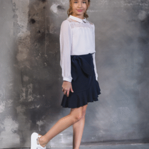 SLY Tumši zili svārki ar pārliktni un volāniem