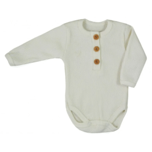 KOALA balts kokvilnas bodijs BUTTON - Image 1