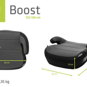 4BABY Auto paliktnis BOOST XXIV (125–150 cm, 22–36 kg), Grey - Image 6