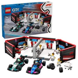 LEGO City F1® garāža, Mercedes-AMG un Alpine auto 60444