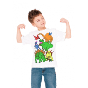 SPLAT PLANET Izkrāsojams T-krekls ar nomazgājamiem flomasteriem,DINOSAURS