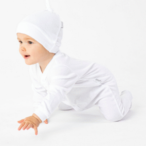 NICOLA Romperītis ar garām piedurknēm BASIC, 48, balts - Image 1