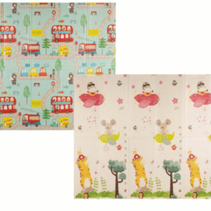 TO-MA Mīksts divpusējs salokāms putu paklājs bērniem, Ride&Fly, 200x180 cm - Image 1