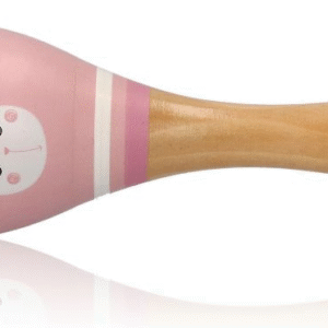 ADAM TOYS Mūzikas instruments – koka marakass Zaķēns", rozā" - Image 1