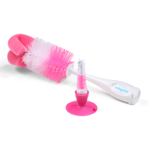 Baby Ono pudelīšu un knupīšu birste ar piesūcekni, rozā, 728/03 - Image 1