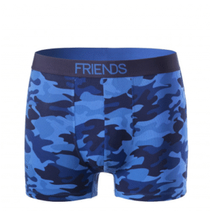 Zēnu bokseršorti FRIENDS ar kamuflāža rakstu, strong blue