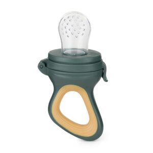 PETITE&MARS Pārtikas un augļu barošanas sietiņš silikona feeder Fruzi, Misty Green