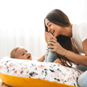 BABY MATEX Daudzfunkcionāts pakaviņš, Ziediņi, dzeltens, 190cm - Image 1