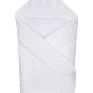 DUETBABY zīdaiņu ietinamā sedziņa ar kapuci - MINKY, balta - Image 1