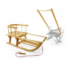 GRYGSAN Koka ragaviņas ar muguras balstu un rokturi stumšanai III+,natural