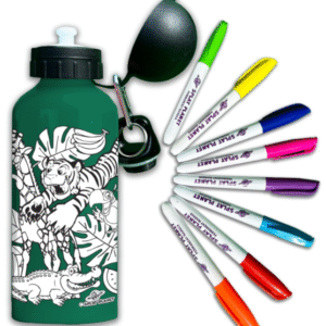 SPLAT PLANET Izkrāsojama ūdens pudele, Safari, 600ml, zaļa - Image 1