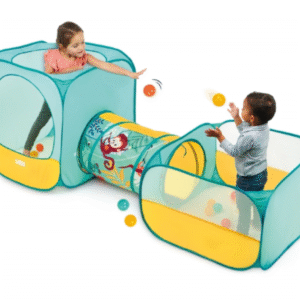 LUDI Salokāma rotaļu arēna ar tuneli un 30 bumbiņām, Jungle, 2+ gadi