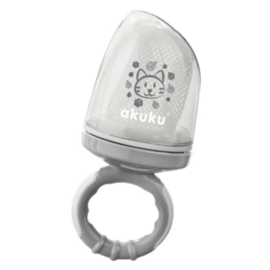 AKUKU Mazuļa barošanas ierīce ar sietiņu svaiga ēdiena drošaibarošanai, A0515, pelēks/balts - Image 1