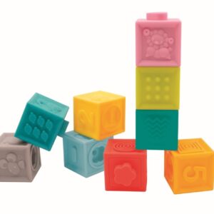 LUDI Mīksti klucīši ar cipariem un zīmējumiem, 9 gab.