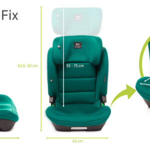 4 BABY Autokrēsls APP-FIX 15-36 kg, Green - Drošs un ērts bērnu autosēdeklis ar ISOFIX - Image 16