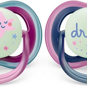 Jaunums! Philips Avent Ultra Air Nighttime knupītis, 6-18 mēn., meitenēm, (2 gab), SCF376/14 - Image 1