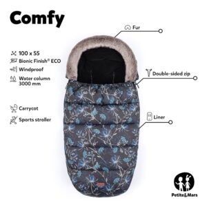 PETITE&MARS Silts, vēja un mitruma aizturošs ratu guļammaiss,COMFY 4in1, Forever Black - Image 8