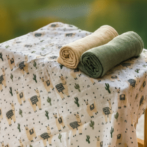 PETITE&MARS Ietīšanas bambusa muslīna autiņi MISTY 2gb,120x120cm, Llama Vibes - Image 3