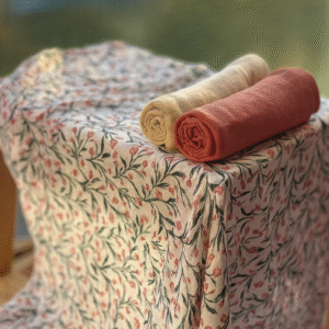 PETITE&MARS Bambusa muslīna autiņi MOUSSY 3gb, 68x68cm, Pink Meadow - Image 2