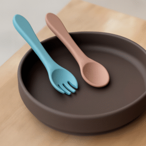 PETITE&MARS Silikona karotīte un dakšiņa, 709767, Frosted Sky - Image 2