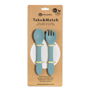 PETITE&MARS Silikona karotīte un dakšiņa, 709767, Frosted Sky