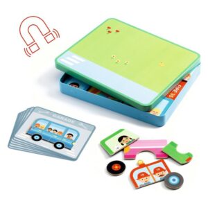 DJECO Koka magnēti metāla kārbā - Transportlīdzekļi, DJ03074 - Image 2